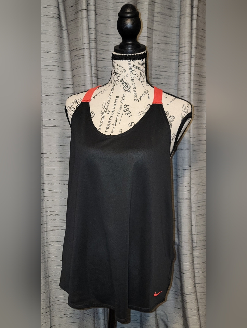 Nike Black Tank Top with Red Accent Straps